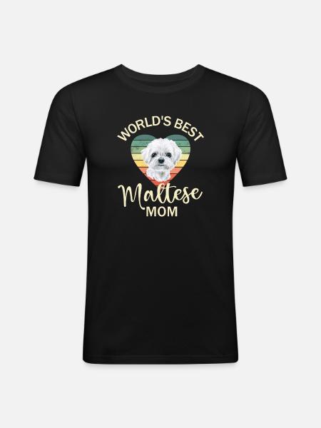 Maltese Dog - Men's Slim Fit T-Shirt - black