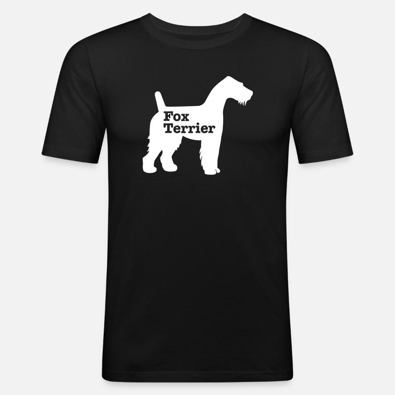 Foxterrier - Männer Slim Fit T-Shirt - Schwarz