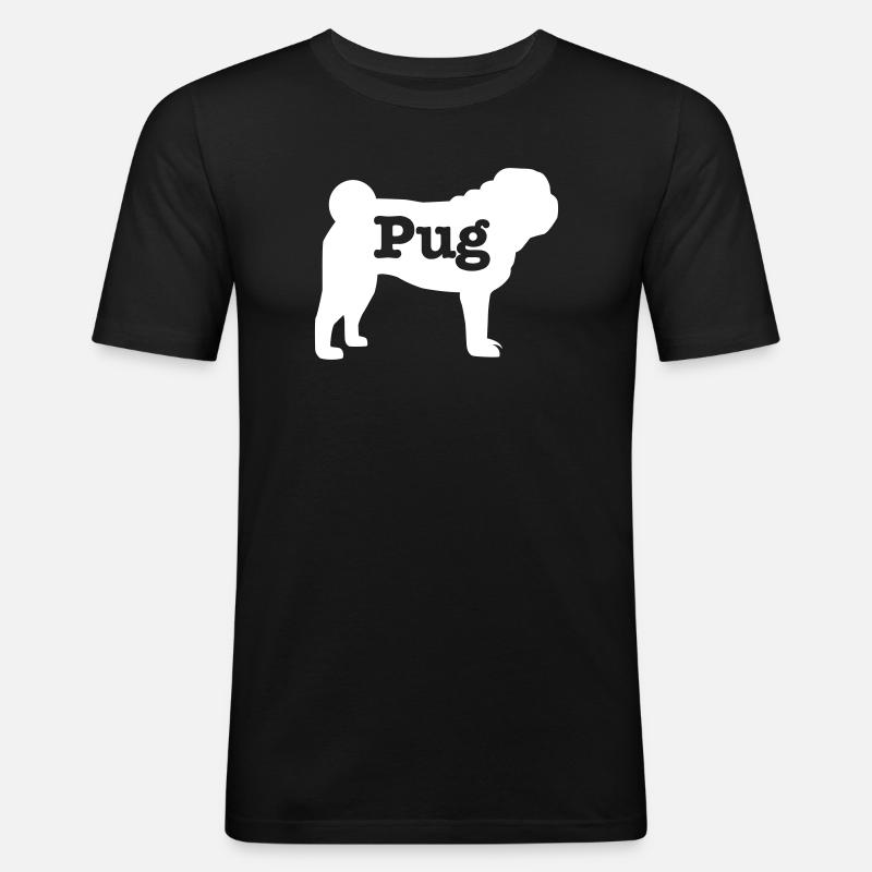 Mops - Männer Slim Fit T-Shirt - Schwarz