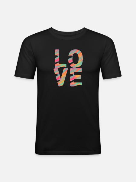 LOVE - T-shirt près du corps Homme - noir
