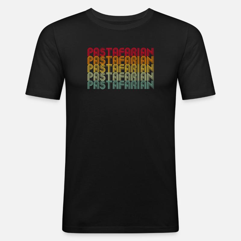 Regenbogen Schriftstapel Muster - Männer Slim Fit T-Shirt - Schwarz