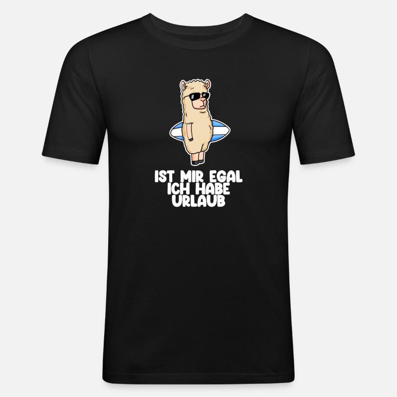 Urlaub Spruch - Männer Slim Fit T-Shirt - Schwarz