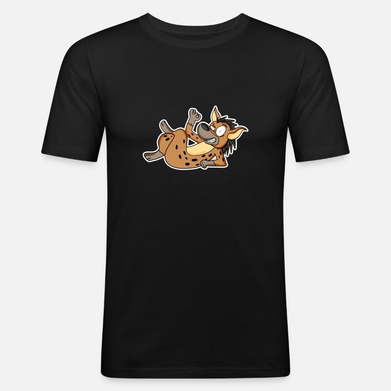 Hyäne - Männer Slim Fit T-Shirt - Schwarz