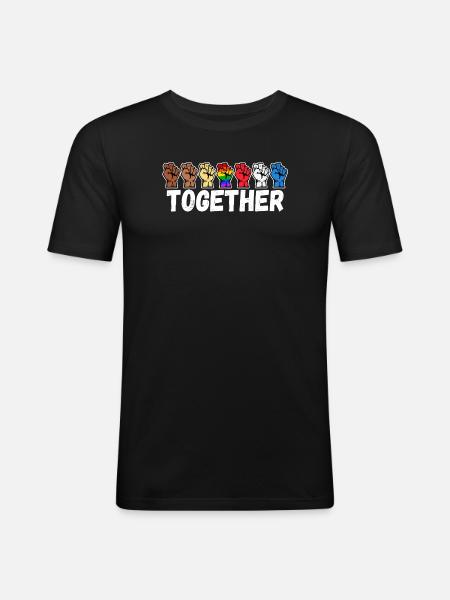 Equality Lgbt rainbow saying - Men's Slim Fit T-Shirt - black