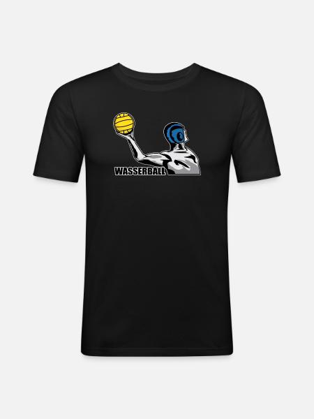 Wasserball - Männer Slim Fit T-Shirt - Schwarz