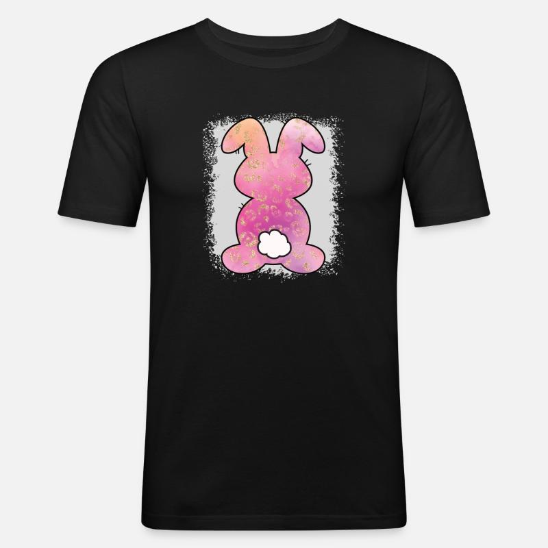 Leopard Print Bleached Easter - Men's Slim Fit T-Shirt - black