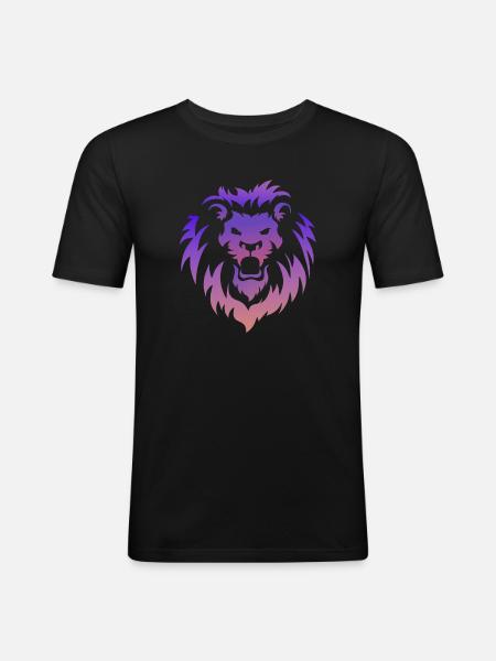 Lion Tribal Tattoo Art - Men's Slim Fit T-Shirt - black