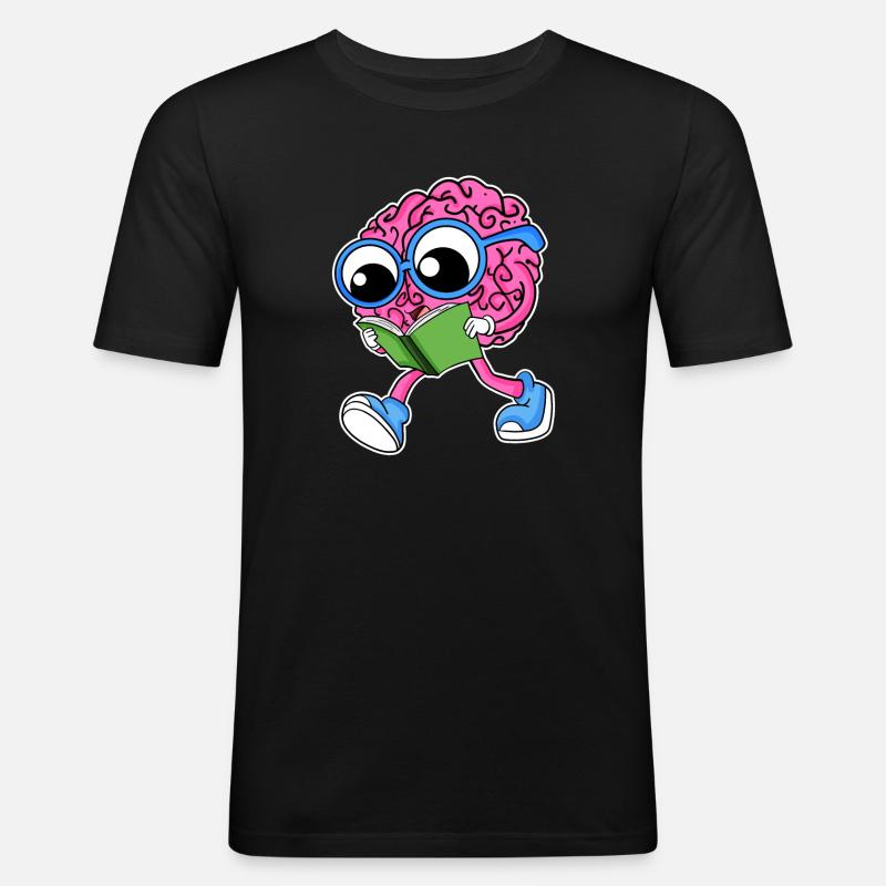 Brain reading - Men's Slim Fit T-Shirt - black