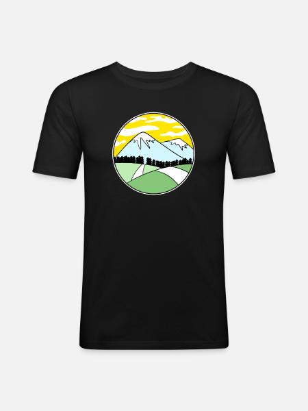 Mountain Mountains Mountain Peaks - Men's Slim Fit T-Shirt - black