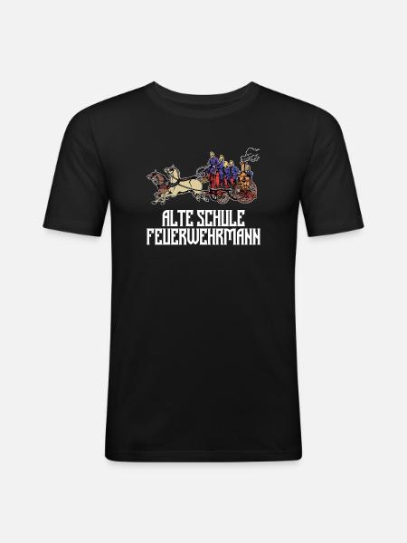 Feuerwehrmann Statement Feuerwehr Berufsfeuerwehr - Männer Slim Fit T-Shirt - Schwarz