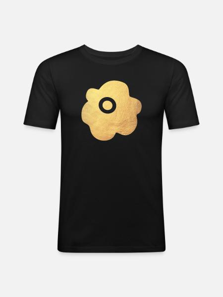 Yoga Blomst Blomst Guld Symbol Blossom Abstrakt Fan - Herre Slim Fit T-Shirt - sort