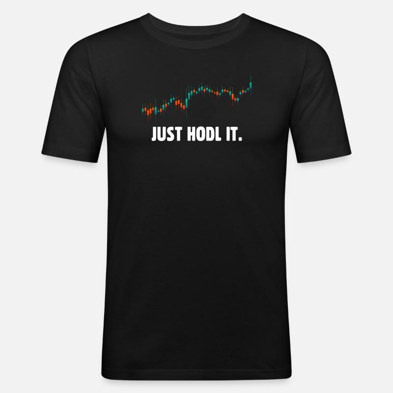 Halten Sie es einfach bitcoin - Männer Slim Fit T-Shirt - Schwarz