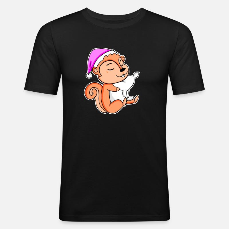 Eichhörnchen - Männer Slim Fit T-Shirt - Schwarz