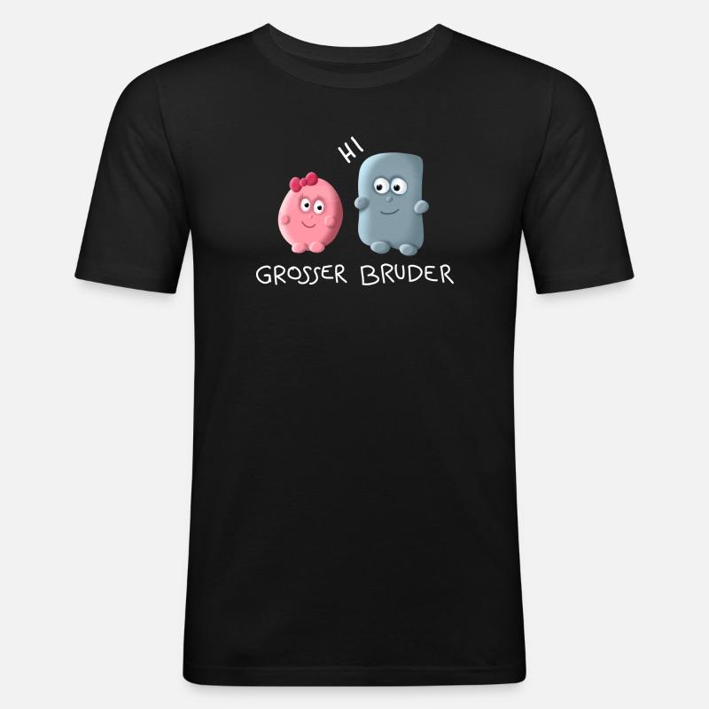 Grosser Bruder - Männer Slim Fit T-Shirt - Schwarz