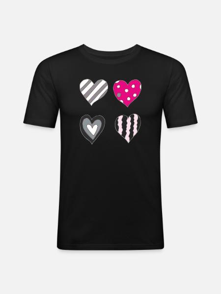 Variation cardiaque - T-shirt près du corps Homme - noir