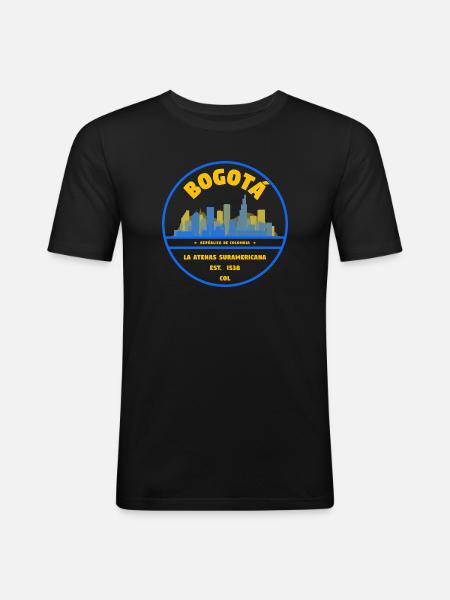 Bogotá Skyline Emblem - Men's Slim Fit T-Shirt - black