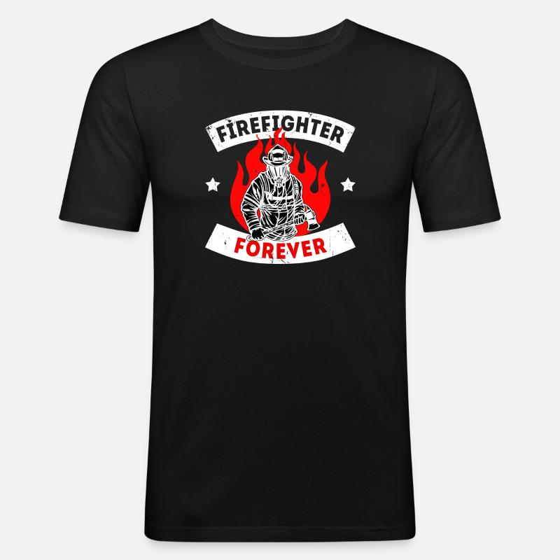 Professional Fire Brigade Firefighter Statement - Men's Slim Fit T-Shirt - black