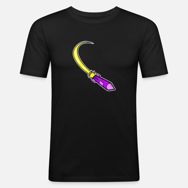 Fusée violette - T-shirt près du corps Homme - noir