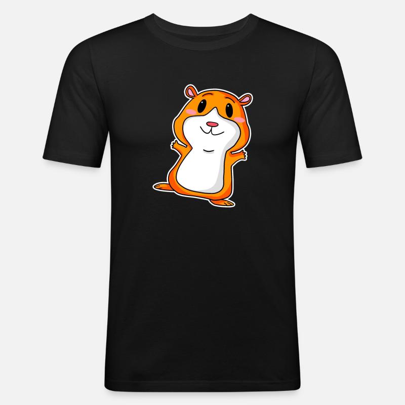 Cochon d’Inde mignon - T-shirt près du corps Homme - noir