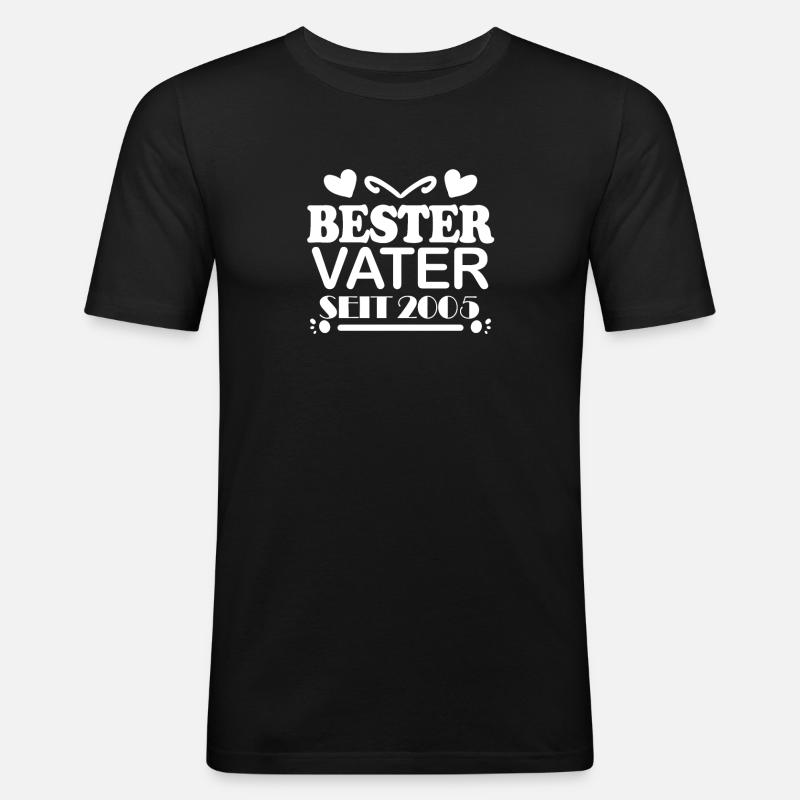 Bester Vater seit 2005 - Männer Slim Fit T-Shirt - Schwarz