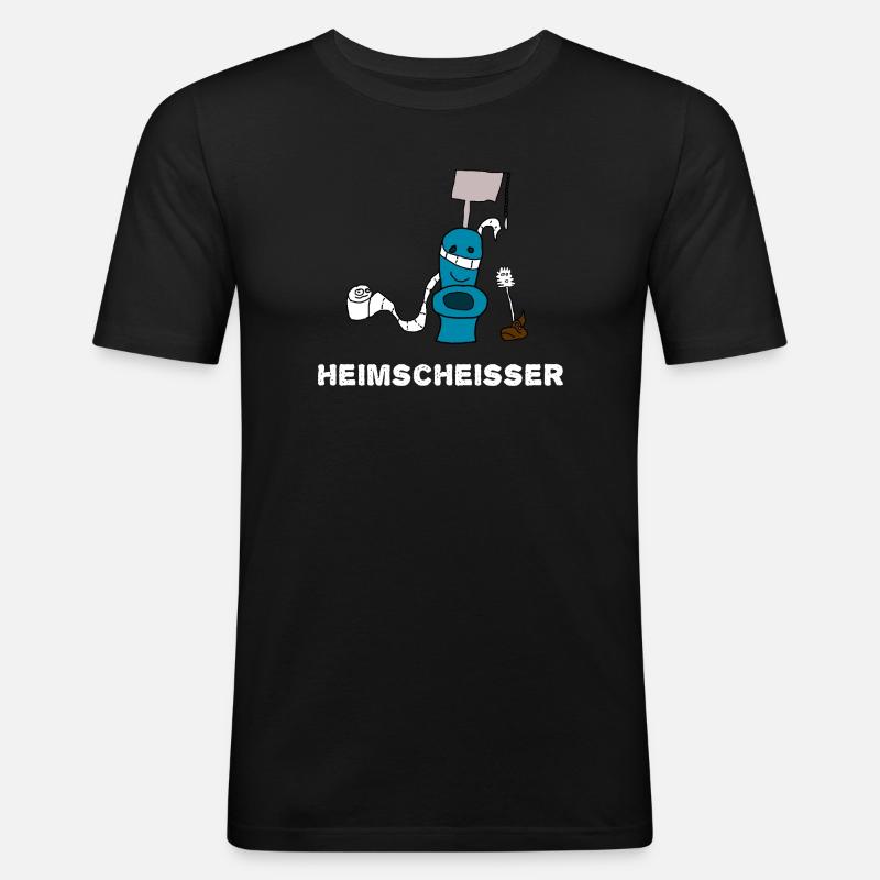 Heimscheisser WC Klo - Männer Slim Fit T-Shirt - Schwarz