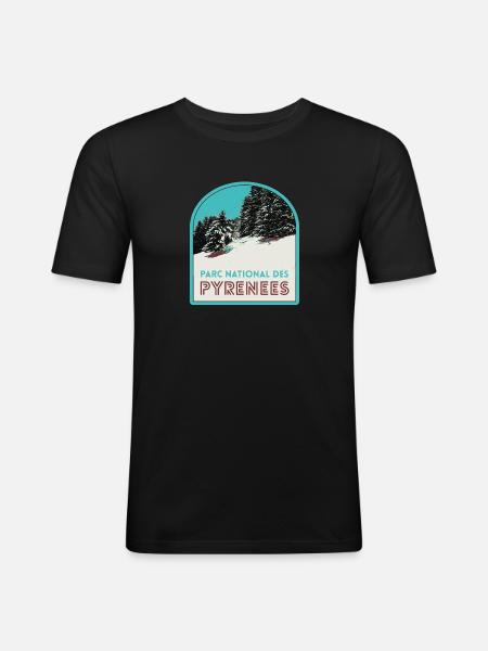 Pyrenees National Park under the snow - Men's Slim Fit T-Shirt - black