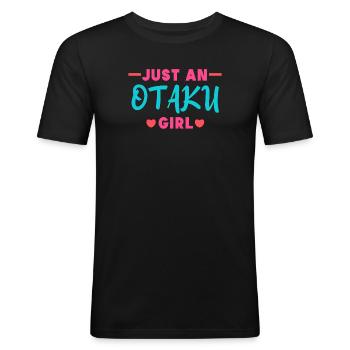 Pop Culture Japan Anime Manga Heart Statement - T-shirt près du corps Homme - noir - Devant - Nik (191cm)