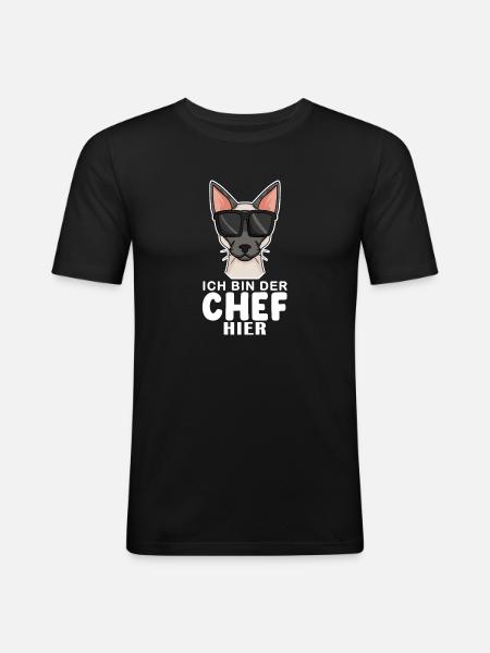 coole Katze - Siamkatze Spruch - Männer Slim Fit T-Shirt - Schwarz