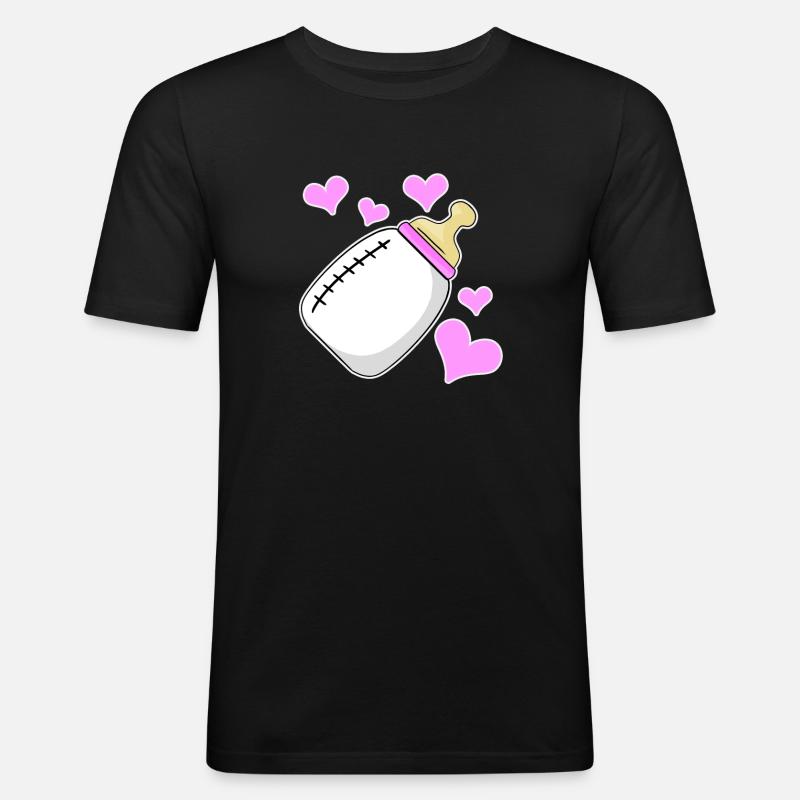 Tochter Milchflasche Mädchen Schwanger Geburt - Männer Slim Fit T-Shirt - Schwarz
