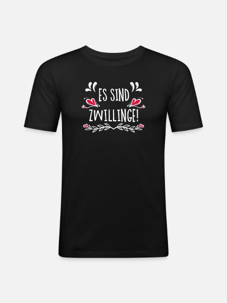 Babybauch Statement Schwangerschaft Schwanger Herz - Männer Slim Fit T-Shirt - Schwarz