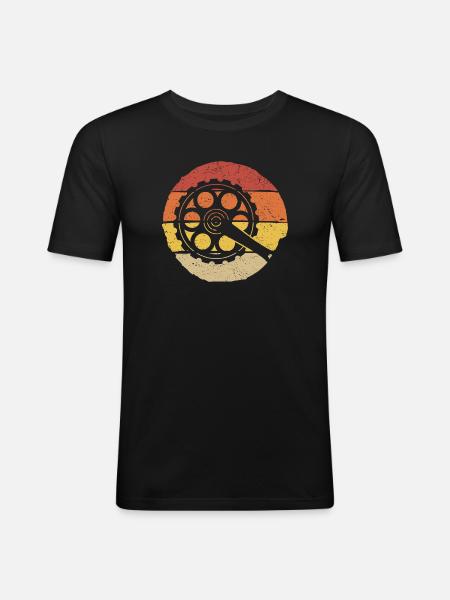 Sunset Film Reel Hand - Männer Slim Fit T-Shirt - Schwarz