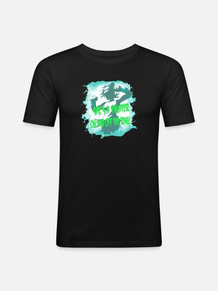 Fighter She's a fighter - Men's Slim Fit T-Shirt - black