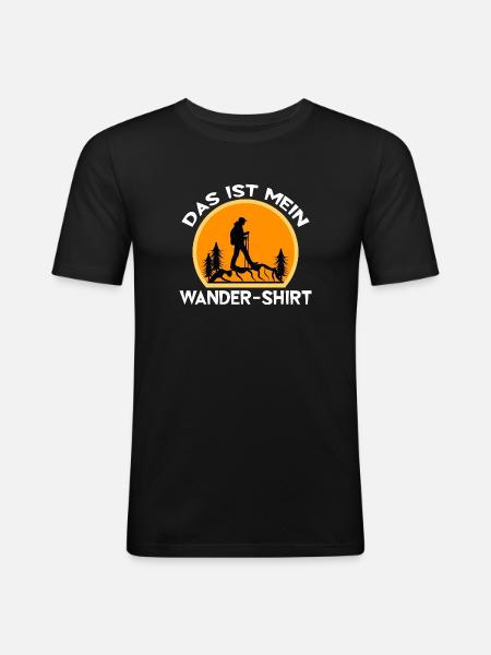 Klettern Wandern Wanderer Bergwandern Statement - Männer Slim Fit T-Shirt - Schwarz