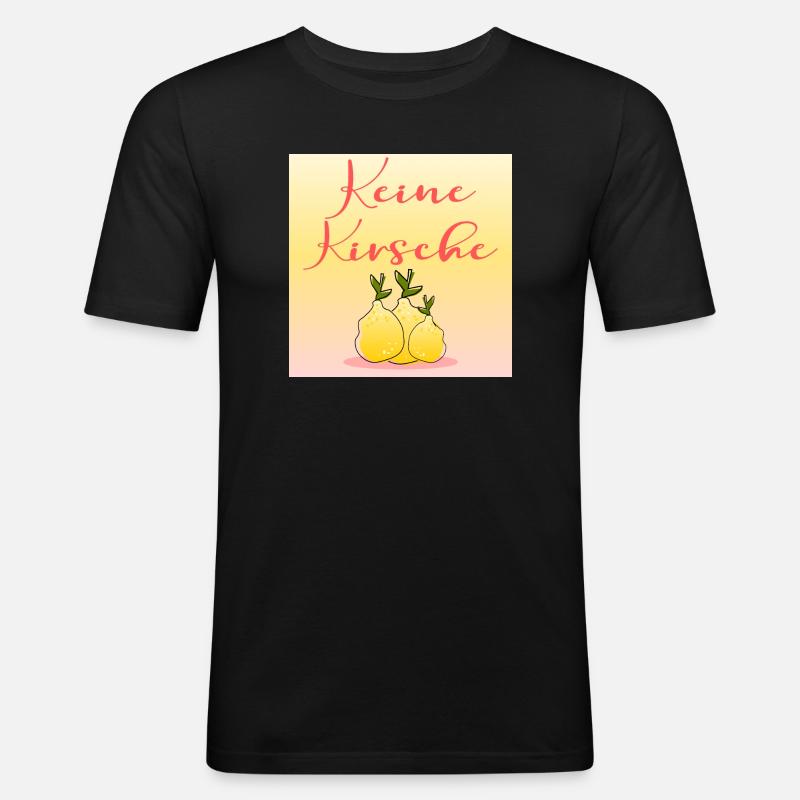 Früchte Zitronen - Kirsche - Männer Slim Fit T-Shirt - Schwarz