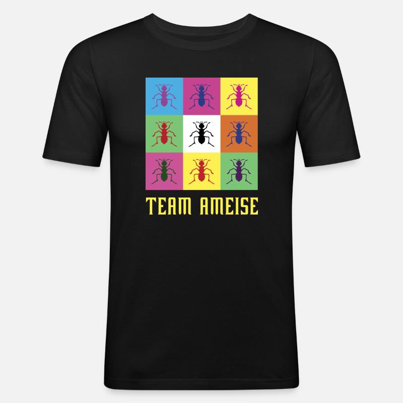 Team Ameise - Männer Slim Fit T-Shirt - Schwarz