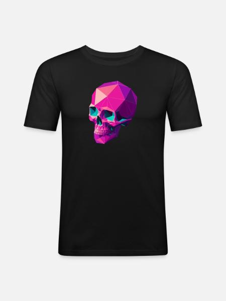 Geometric Skull - Men's Slim Fit T-Shirt - black