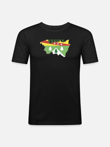 Kort over Vogeserne og dets våbenskjold - Herre Slim Fit T-Shirt - sort