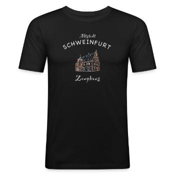 Schweinfurt, Manège militaire historique, Bavière - T-shirt près du corps Homme - noir - Devant - Nik (191cm)