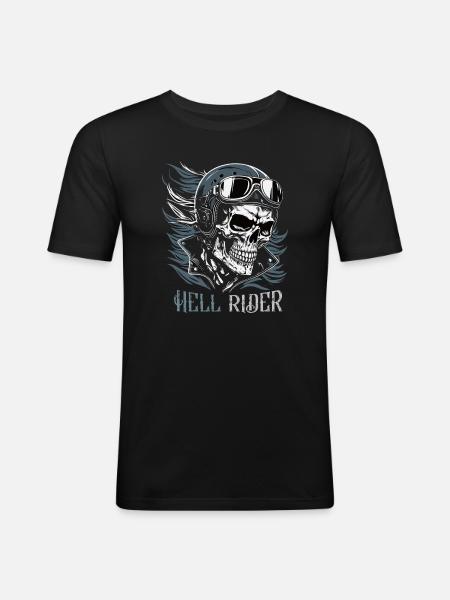 Skull Rider with Goggles - Men's Slim Fit T-Shirt - black