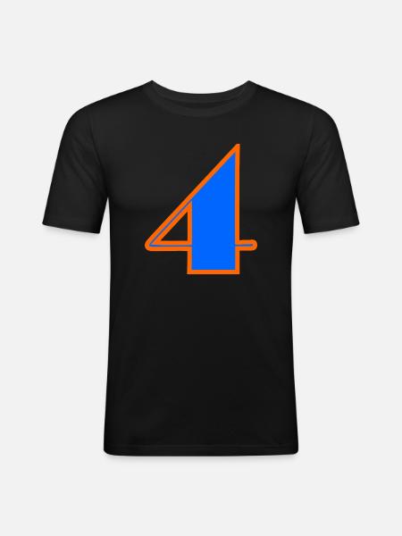 4 YEARS,4TH BIRTHDAY,4 YEARS,FOUR - Men's Slim Fit T-Shirt - black