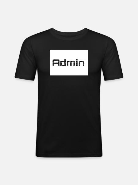 ADMIN Blackwords/WhiteBackround - Männer Slim Fit T-Shirt - Schwarz
