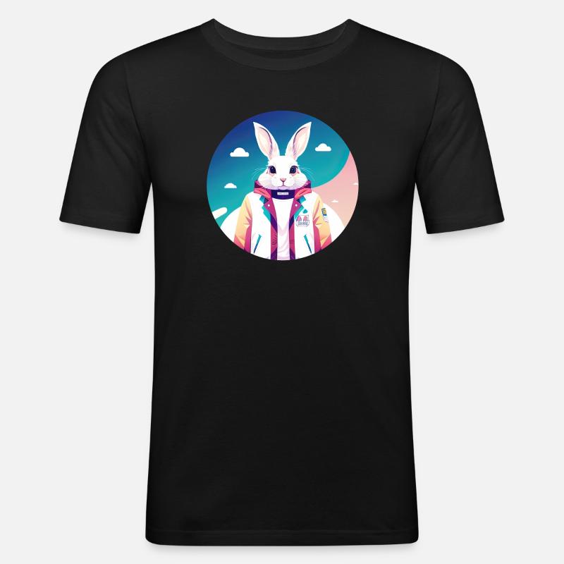 Bunny, Rabbit, Easter Bunny - Men's Slim Fit T-Shirt - black