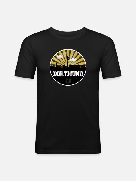 Dortmund Skyline Home Game - Men's Slim Fit T-Shirt - black