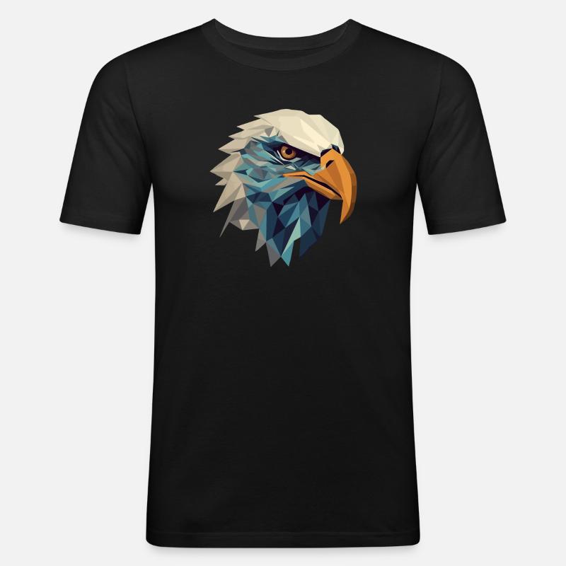 Stylized, geometric eagle - Men's Slim Fit T-Shirt - black