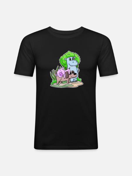 Cute animals - Men's Slim Fit T-Shirt - black