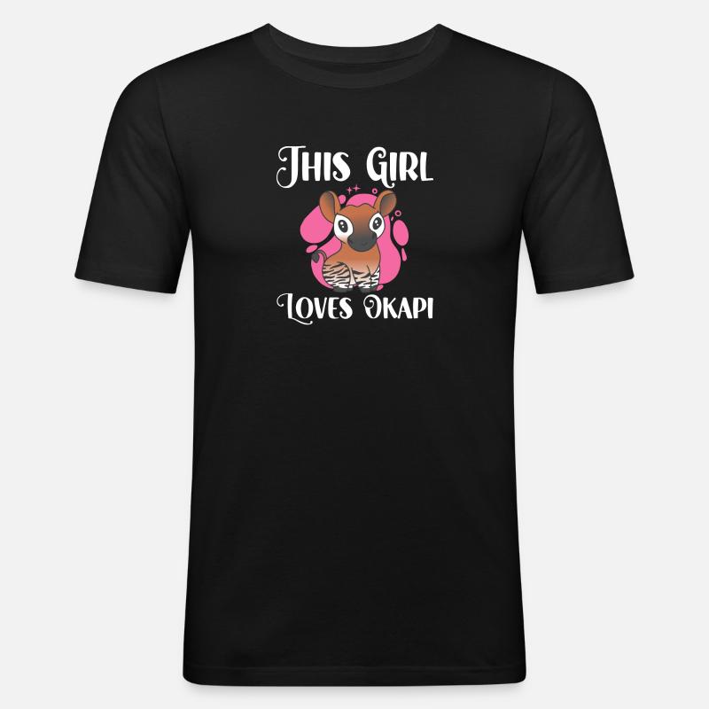 Dieses Mädchen liebt Okapi - Männer Slim Fit T-Shirt - Schwarz