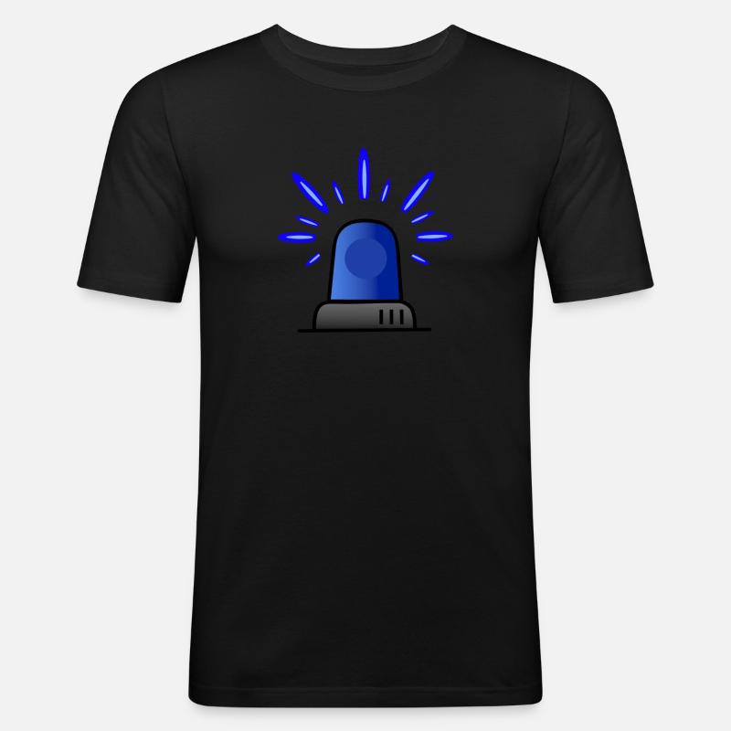 Blaulicht Sirene - Männer Slim Fit T-Shirt - Schwarz