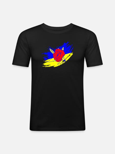 Ukrainian flag - Men's Slim Fit T-Shirt - black