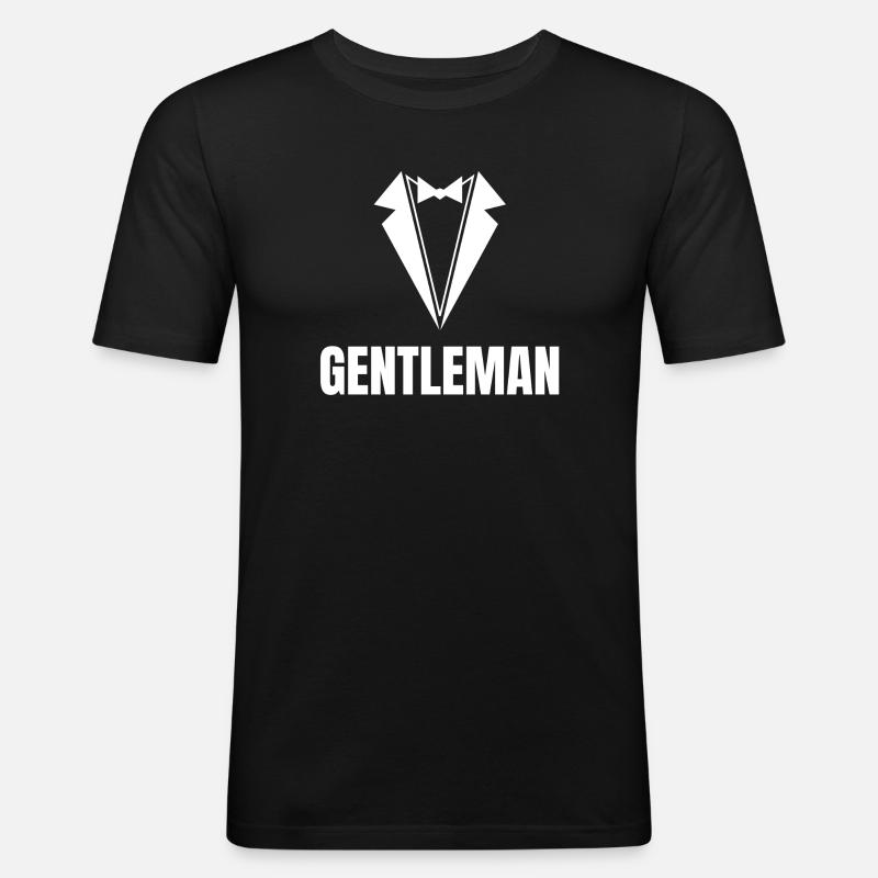 Gentleman, Stilvoll, Junggesellenabschied - Männer Slim Fit T-Shirt - Schwarz