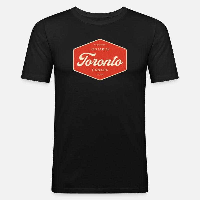 Toronto Retro Schild - Männer Slim Fit T-Shirt - Schwarz
